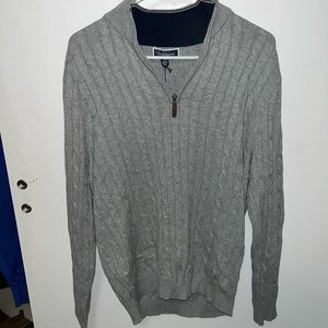 Club Room 3/4 Zip Medium Gray Quarter Sweater Never Worn